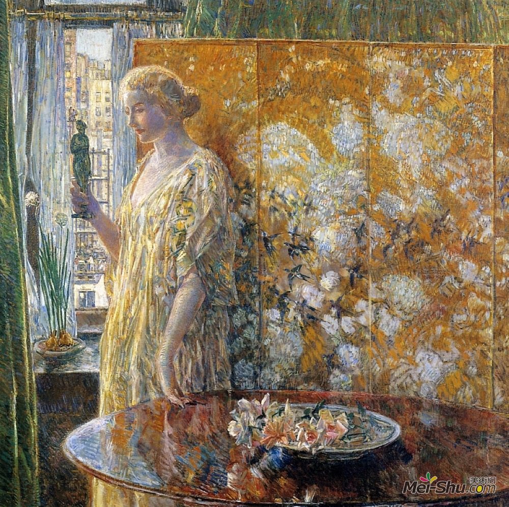 施尔德·哈森(Childe Hassam)高清作品《塔纳格拉-建筑商，纽约》