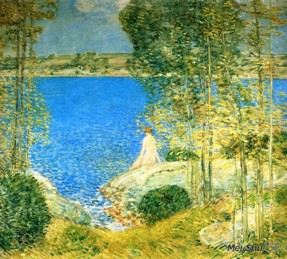 施尔德·哈森(Childe Hassam)高清作品《沐浴者》