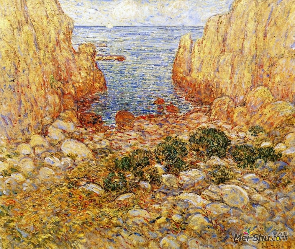 施尔德·哈森(Childe Hassam)高清作品《峡谷之岛》
