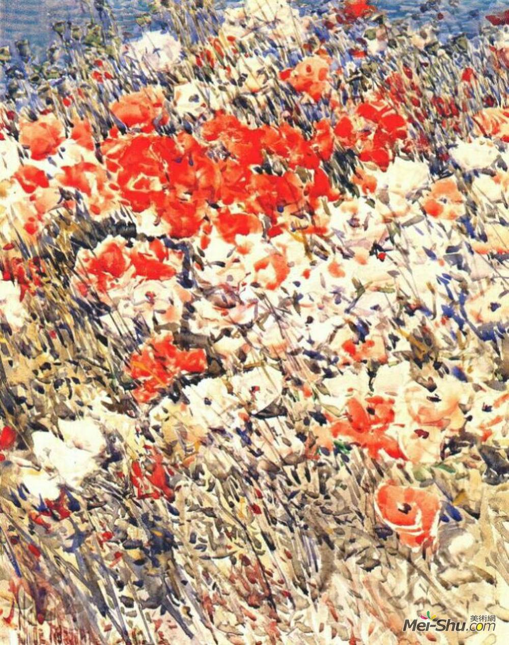 施尔德·哈森(Childe Hassam)高清作品《海岛花园》