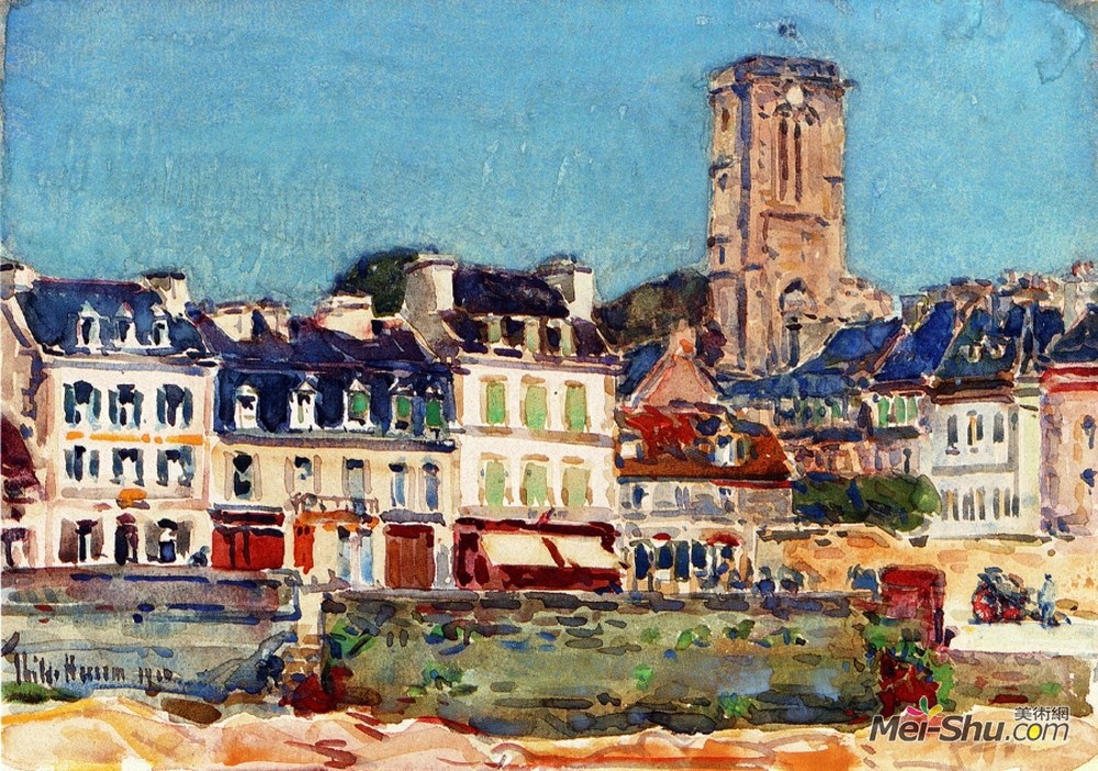 施尔德·哈森(Childe Hassam)高清作品《The Quai, Lannion》