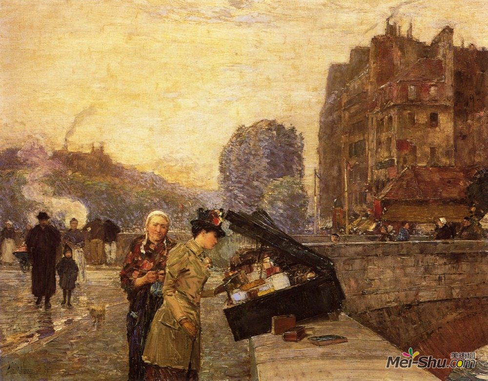 施尔德·哈森(Childe Hassam)高清作品《Quai St. Michel》