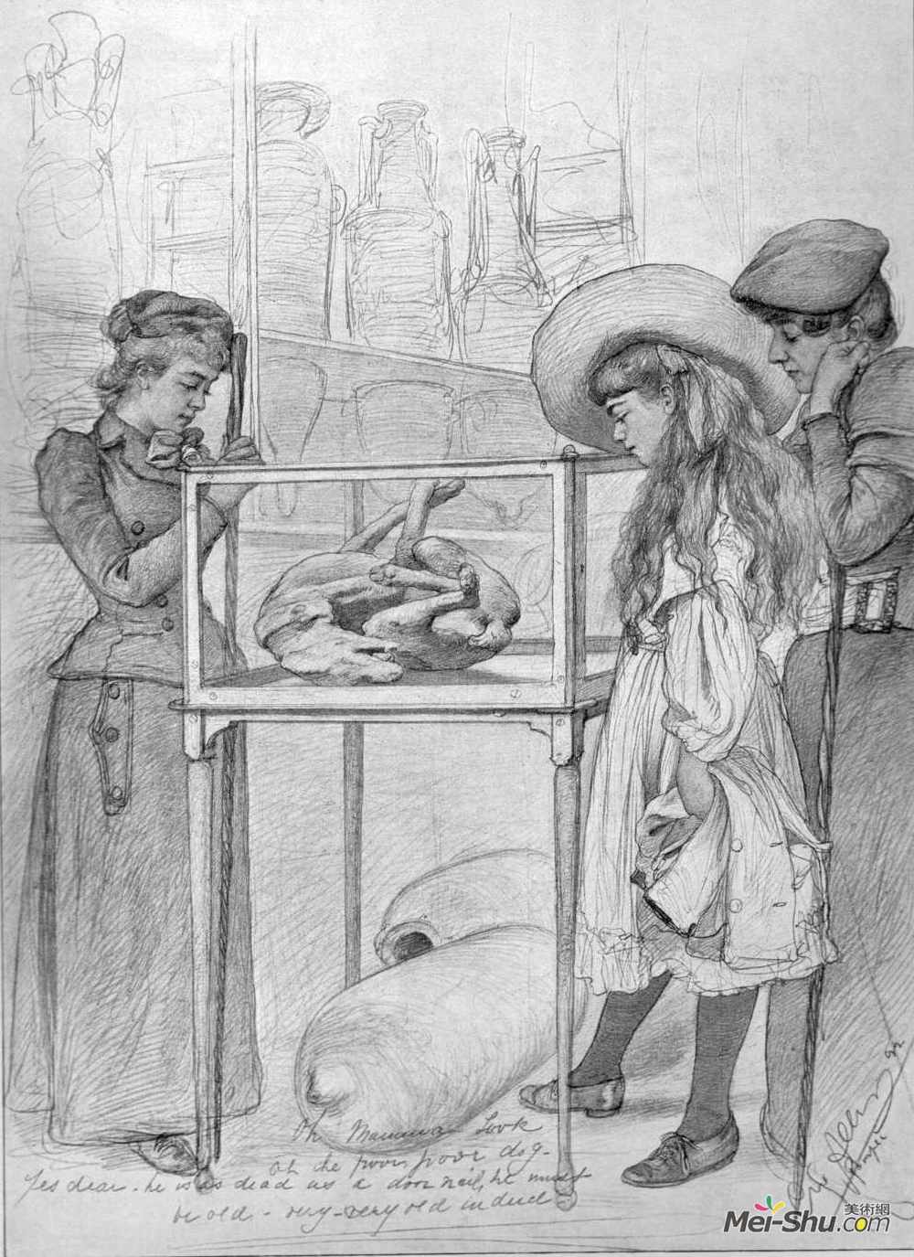 克里斯蒂安·阿勒斯(Christian Wilhelm Allers)高清作品《(La bella Napoli) Oh the poor poor dog》