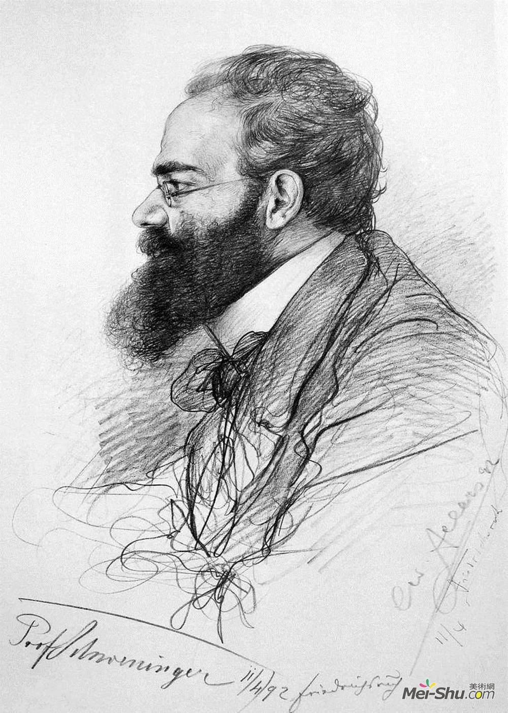克里斯蒂安·阿勒斯(Christian Wilhelm Allers)高清作品《Portrait of Ernst Schweninger》