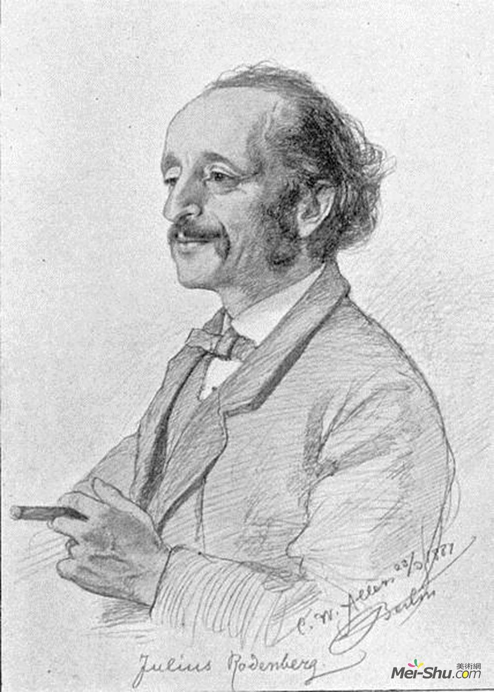 克里斯蒂安·阿勒斯(Christian Wilhelm Allers)高清作品《朱利叶斯罗登伯格的肖像》