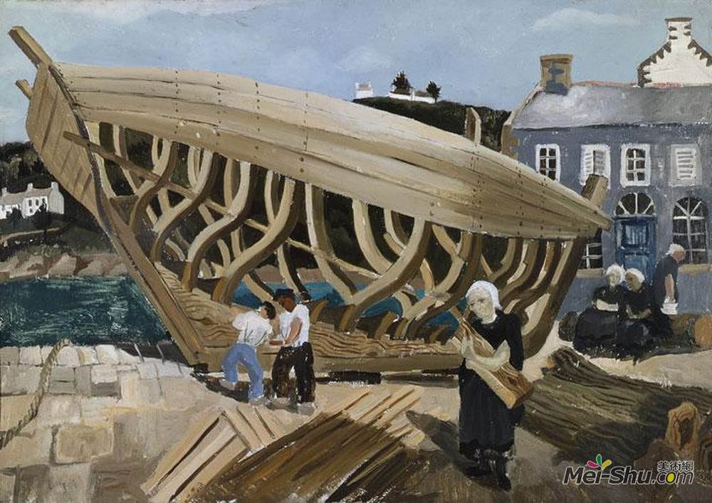 克里斯托弗·伍德(Christopher Wood)高清作品《Building the Boat, Tr&éboul》