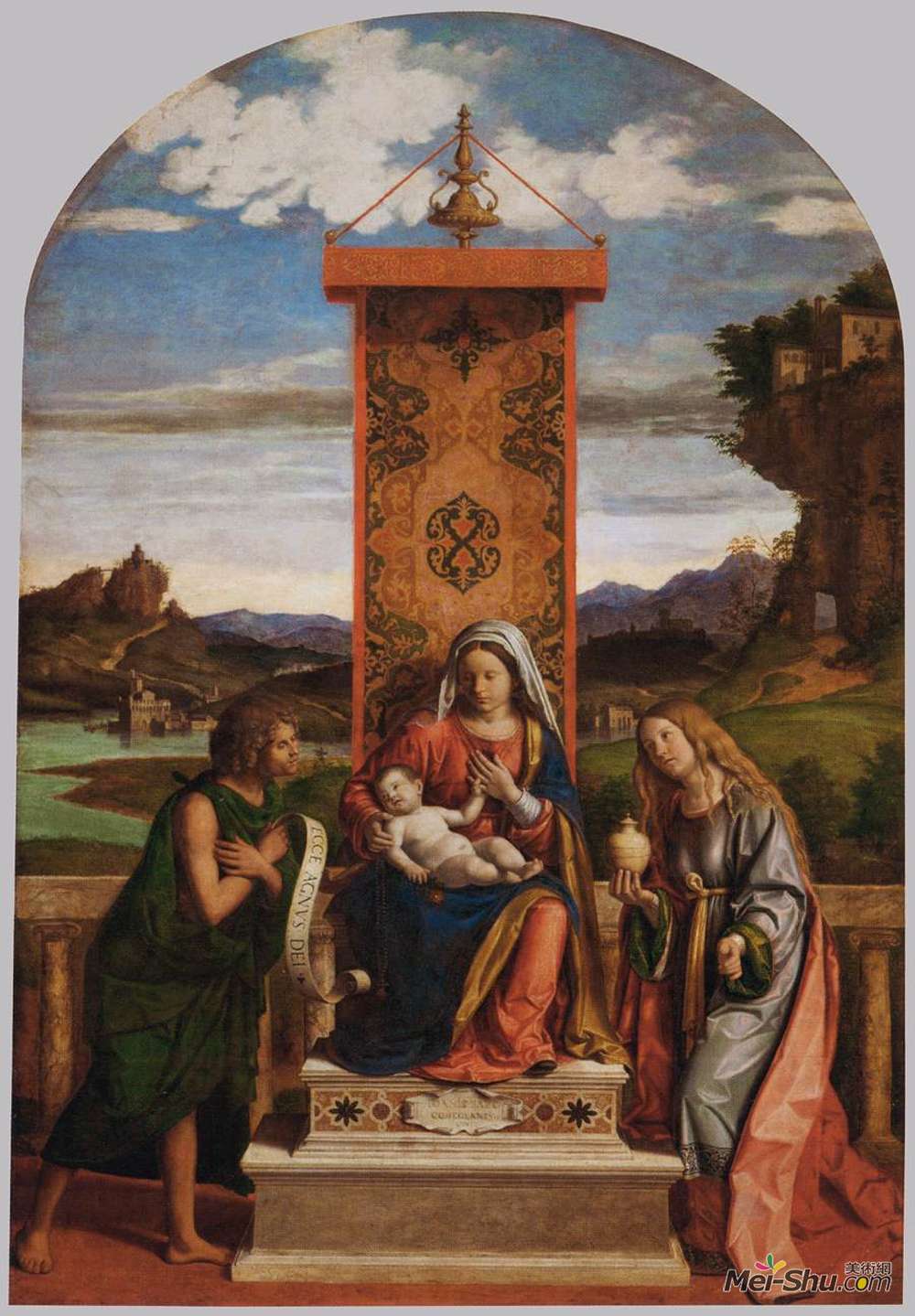 西玛·达·科内利亚诺(Cima da Conegliano)高清作品《麦当娜和孩子与施洗者圣约翰和玛丽玛格戴尔》