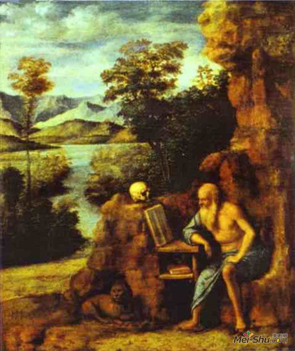 西玛·达·科内利亚诺(Cima da Conegliano)高清作品《沙漠中的圣杰罗姆》