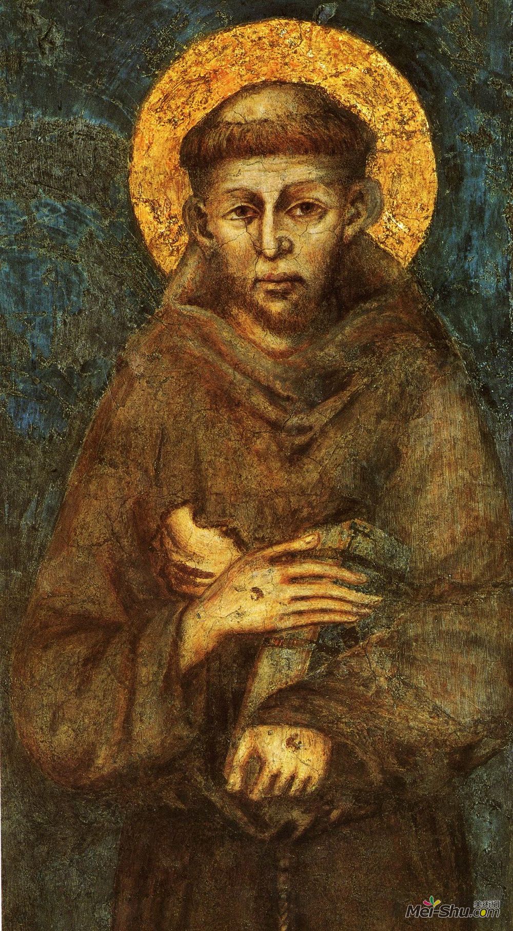 契马布埃(Cimabue)高清作品《阿西西的圣弗兰西斯（细节）》