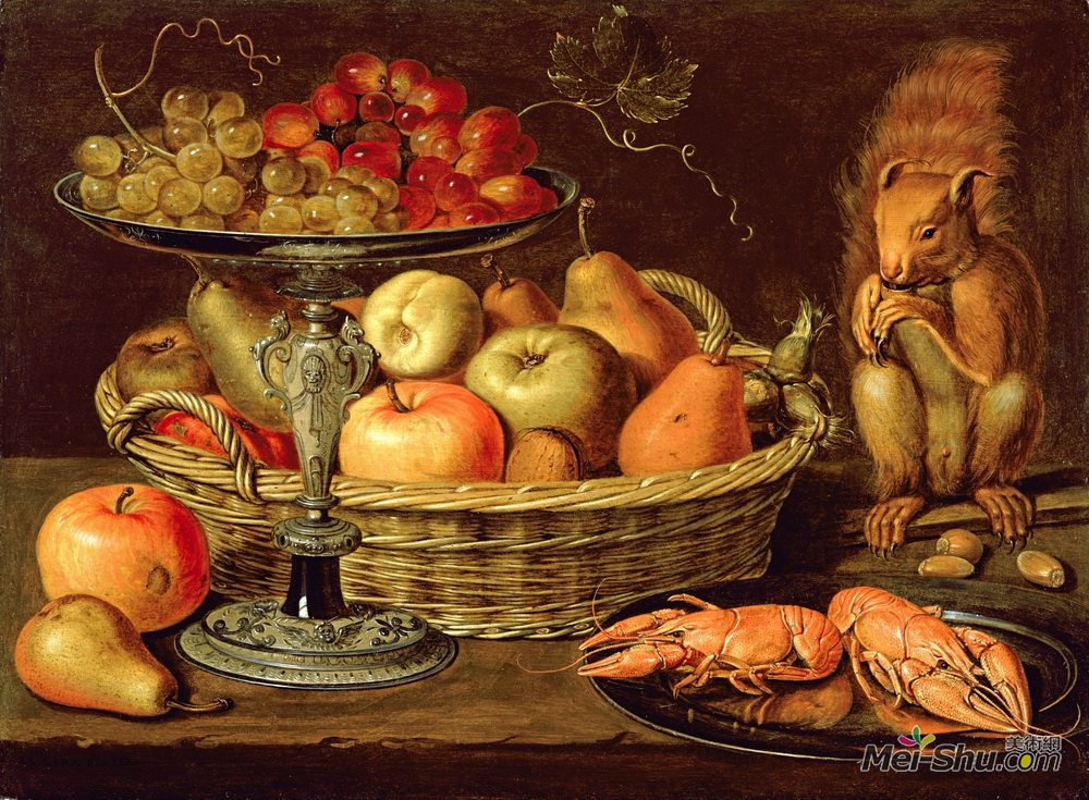 克莱拉·佩特斯(Clara Peeters)高清作品《Still Life with Silver-gilt Tazza》