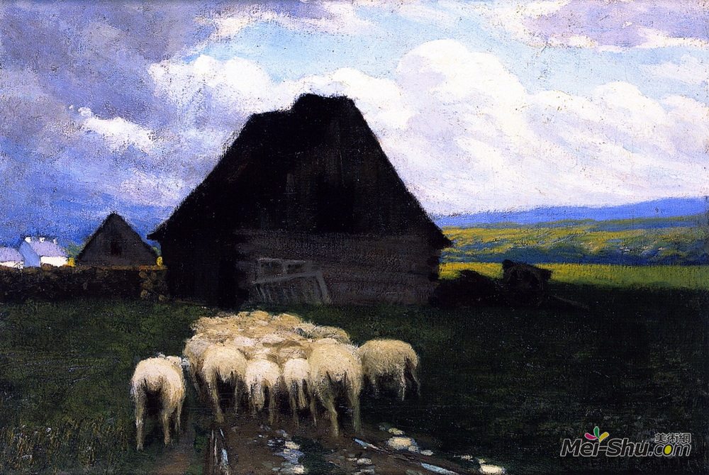 克拉伦斯·加格诺(Clarence Gagnon)高清作品《Clearing Weather, Beaupr&é 1903》