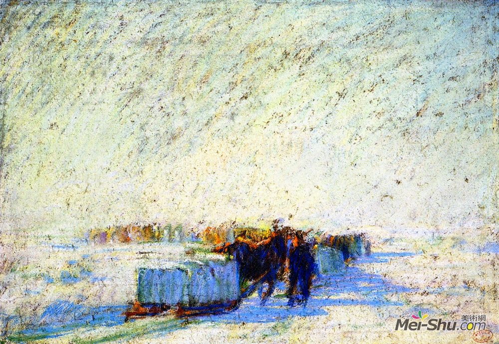 克拉伦斯·加格诺(Clarence Gagnon)高清作品《冰桥》