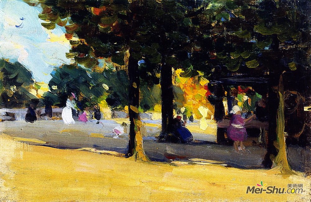 克拉伦斯·加格诺(Clarence Gagnon)高清作品《卢森堡公园。巴黎》