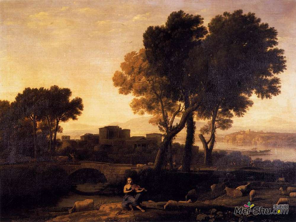 克劳德·洛兰(Claude Lorrain)高清作品《阿波罗守护牛群》