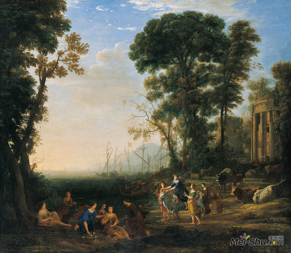 克劳德·洛兰(Claude Lorrain)高清作品《与欧罗巴和公牛的海岸场面》