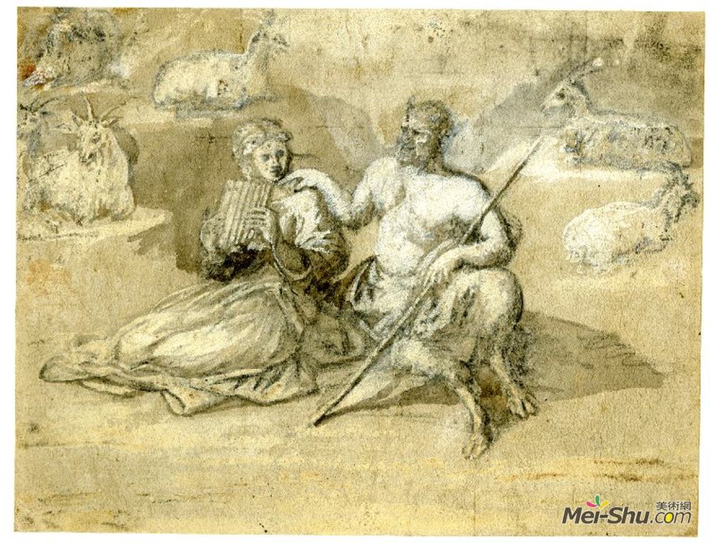 克劳德·洛兰(Claude Lorrain)高清作品《一个女孩和山羊的画像画》