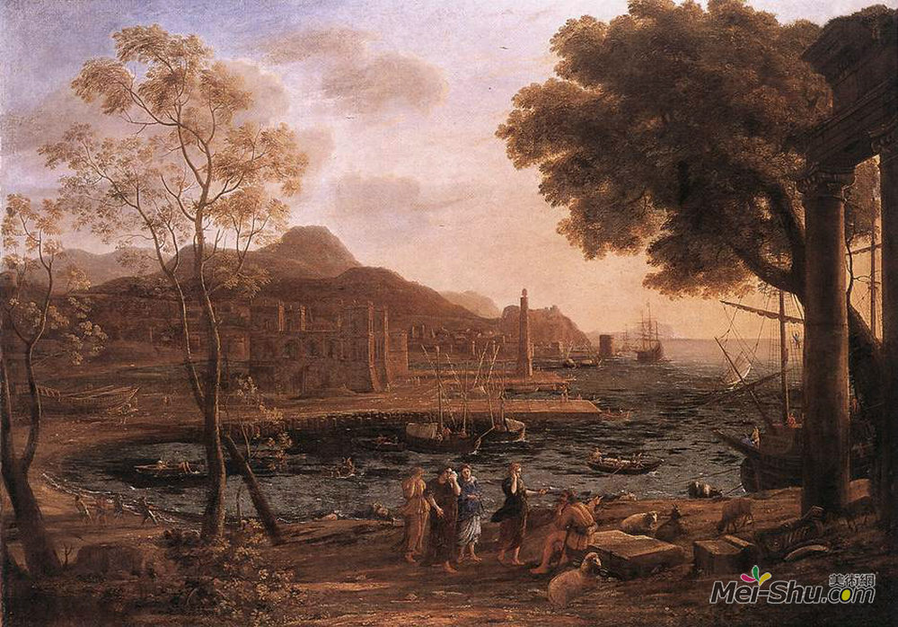 克劳德·洛兰(Claude Lorrain)高清作品《哀悼海港》
