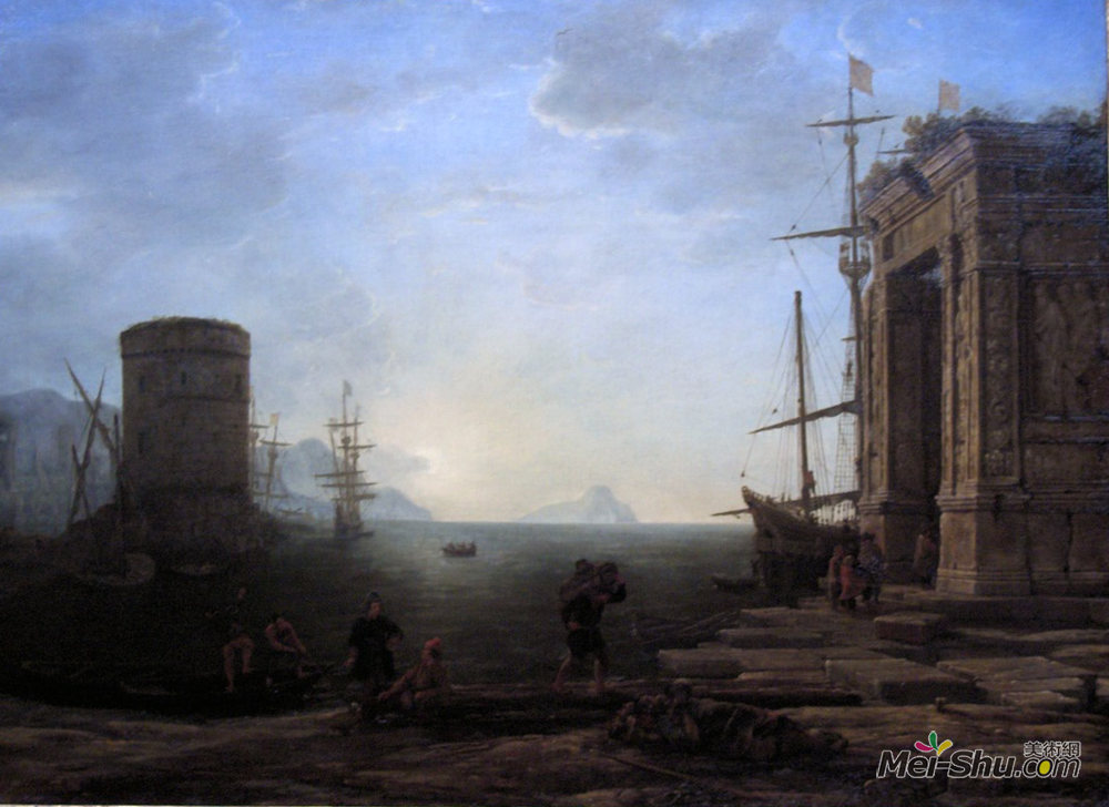 克劳德·洛兰(Claude Lorrain)高清作品《日出海景》