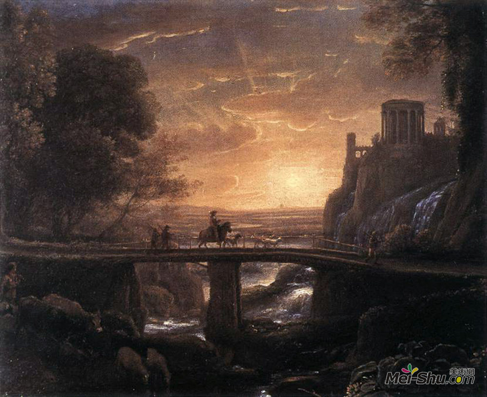 克劳德·洛兰(Claude Lorrain)高清作品《想象中的蒂沃丽花园风景》