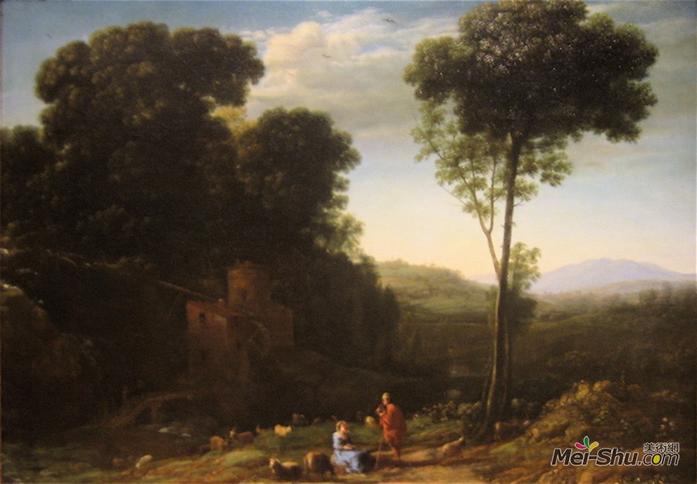克劳德·洛兰(Claude Lorrain)高清作品《带磨坊的田园风光》