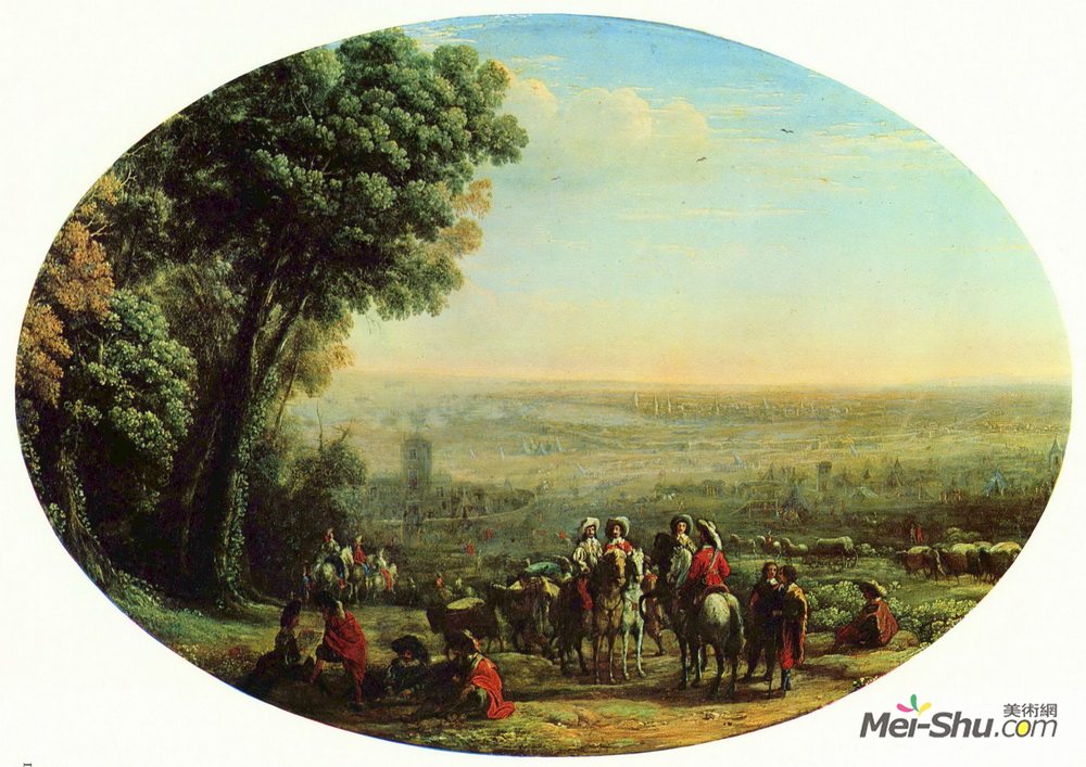 克劳德·洛兰(Claude Lorrain)高清作品《路易斯十三对罗谢尔的围攻》