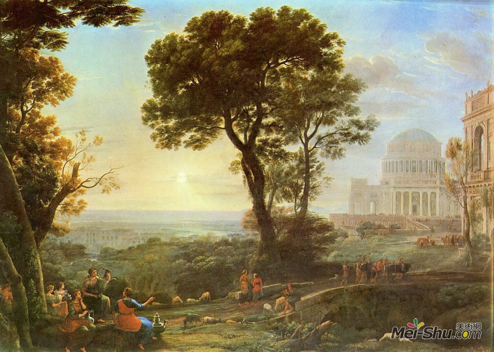 克劳德·洛兰(Claude Lorrain)高清作品《Veduta of Delphi, with a sacrificial procession》