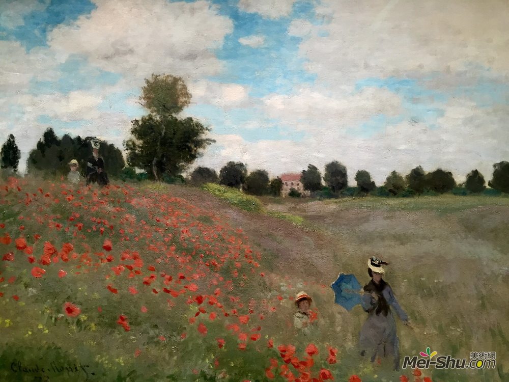 克劳德·莫奈(Claude Monet)高清作品《野生罂粟花，靠近阿让特伊》