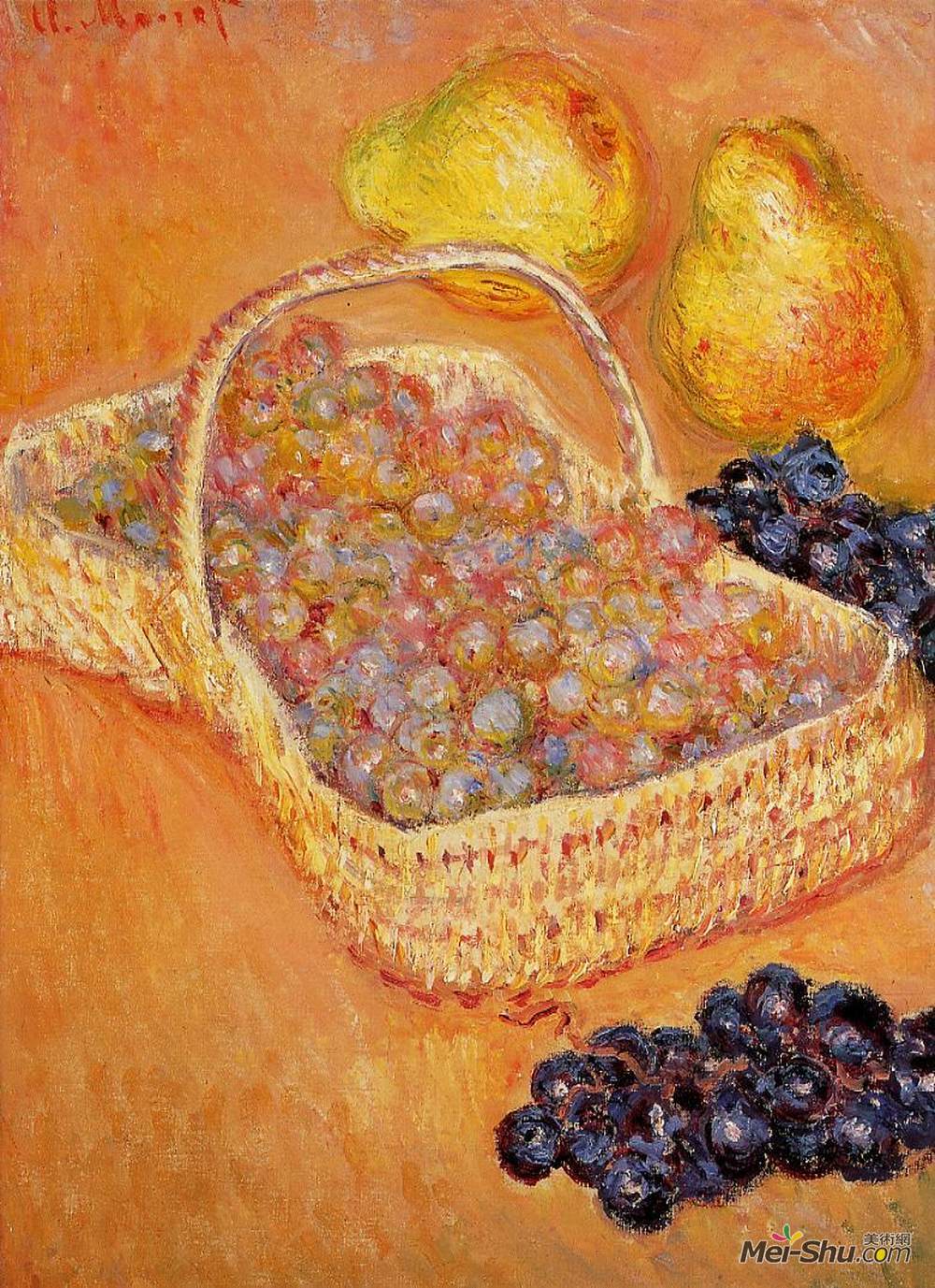 克劳德·莫奈(Claude Monet)高清作品《Basket of Graphes, Quinces and Pears》