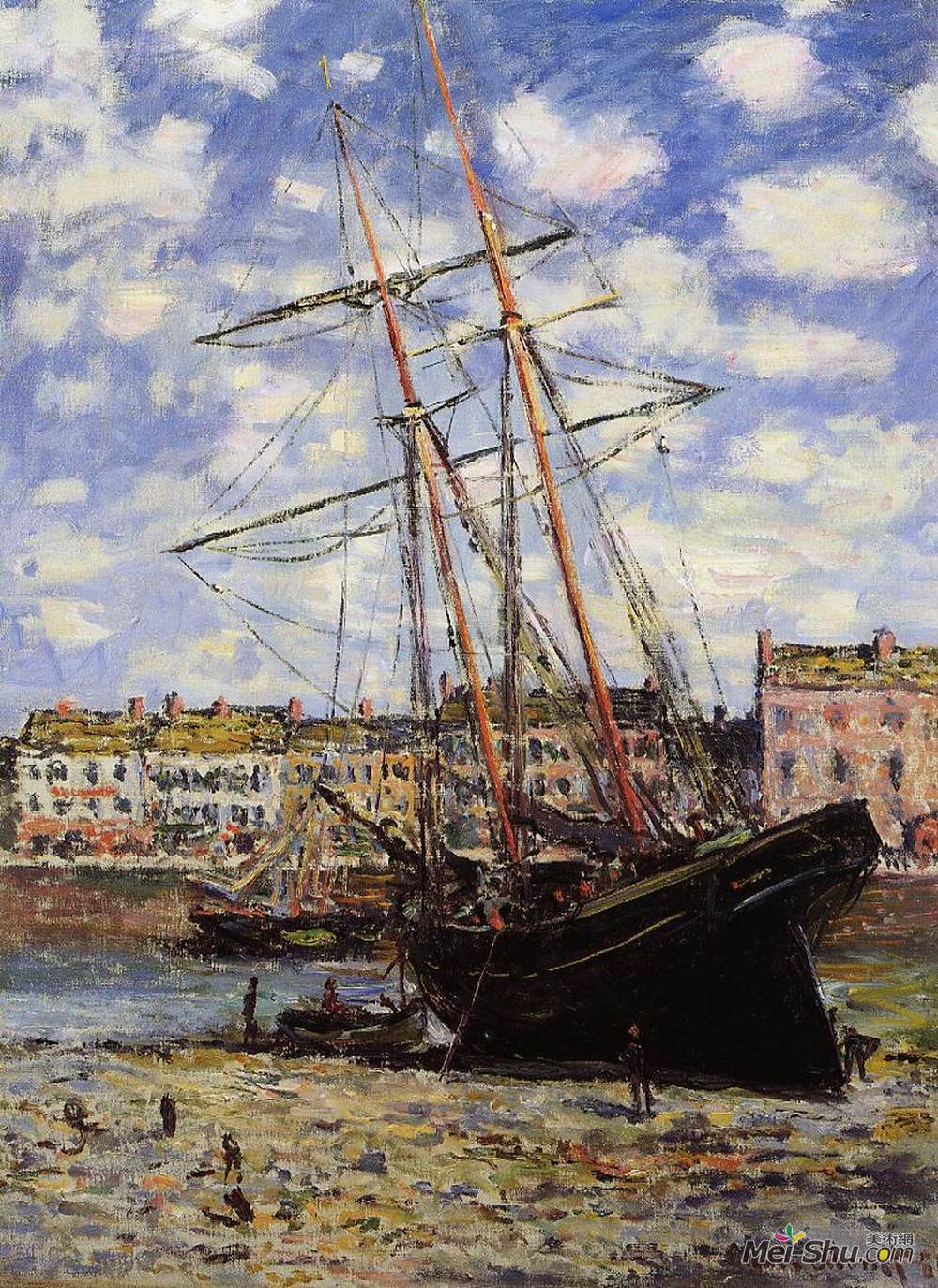 克劳德·莫奈(Claude Monet)高清作品《Boat at Low Tide at Fecamp》