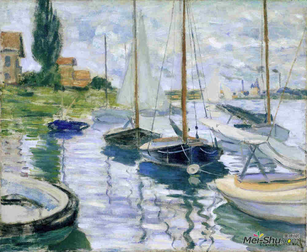 克劳德·莫奈(Claude Monet)高清作品《Boats at rest, at Petit-》