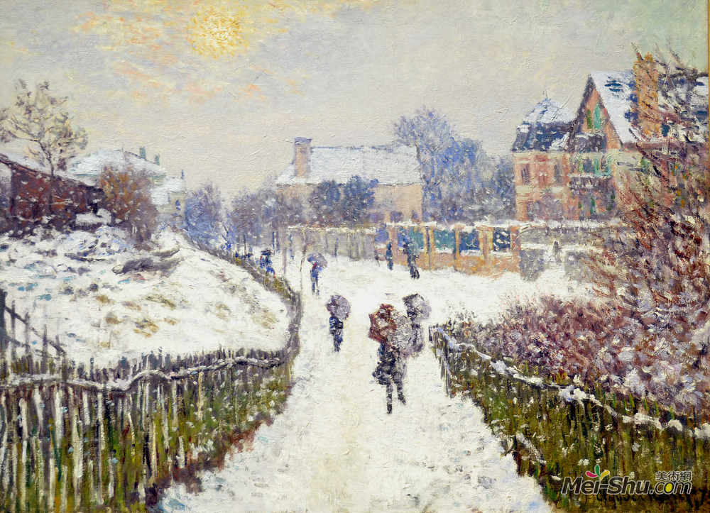 克劳德·莫奈(Claude Monet)高清作品《Boulevard Saint-Denis, Argenteuil, in Winter》