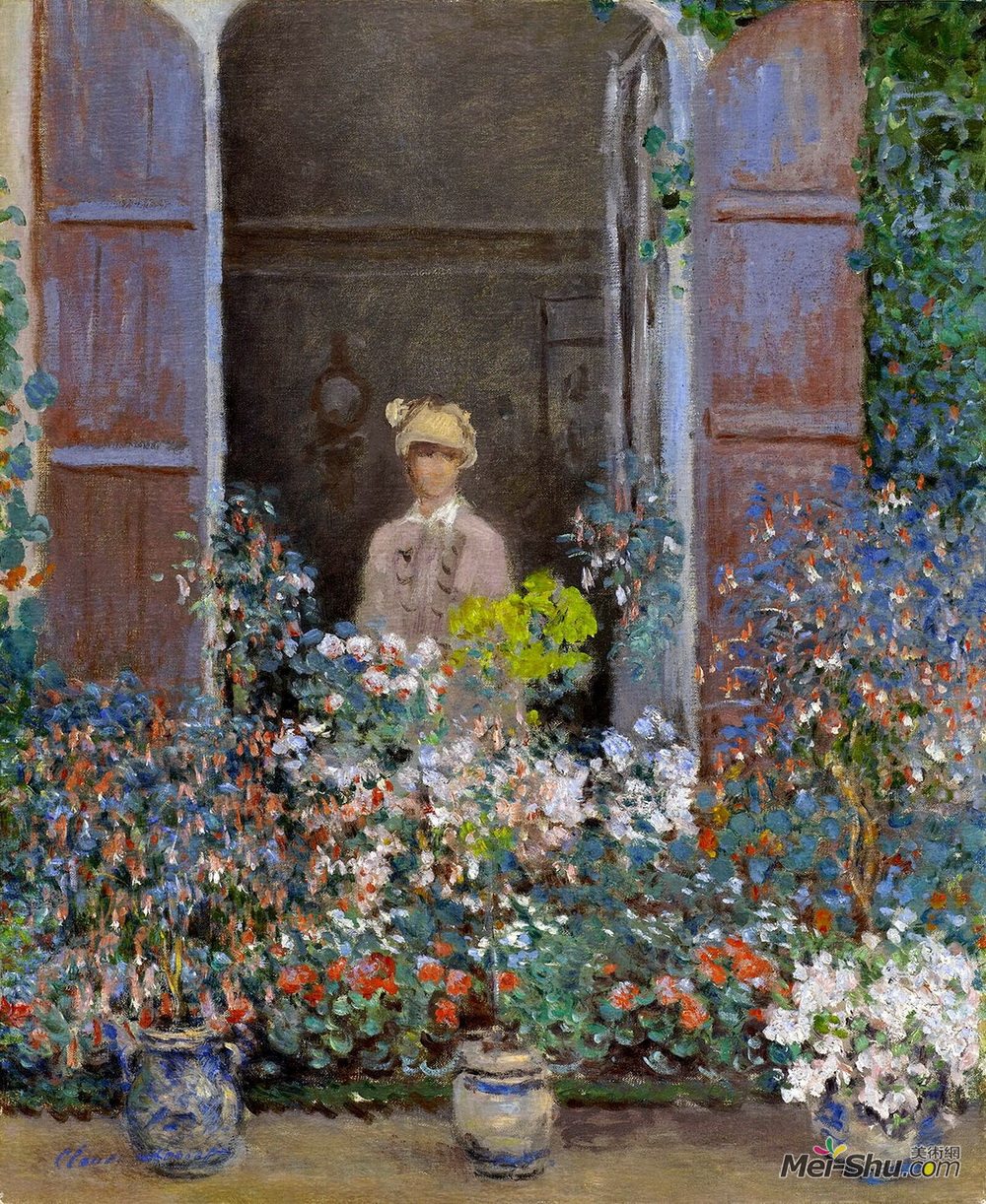 克劳德·莫奈(Claude Monet)高清作品《Camille Monet at the Window, Argentuile》