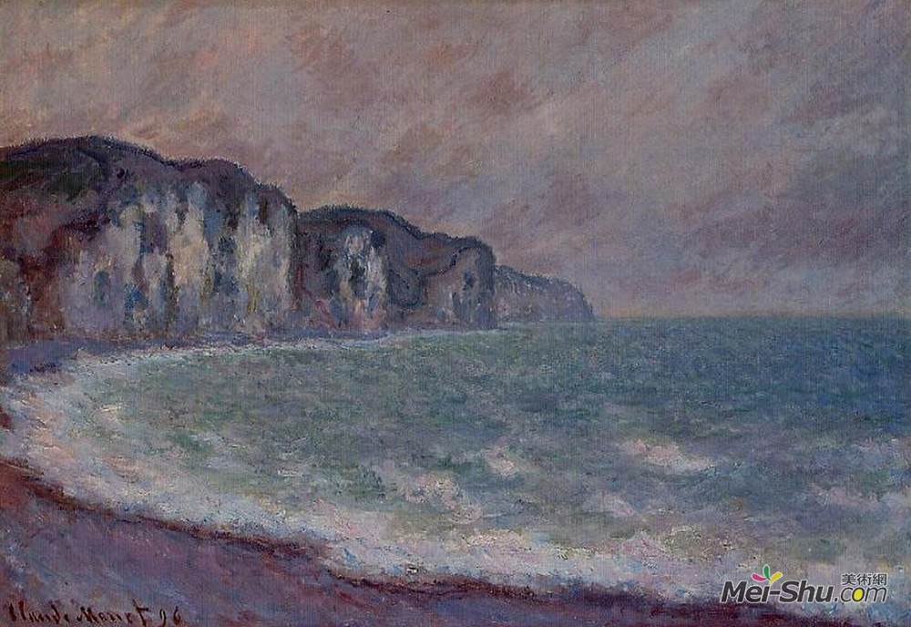 克劳德·莫奈(Claude Monet)高清作品《Cliff at Pourville》