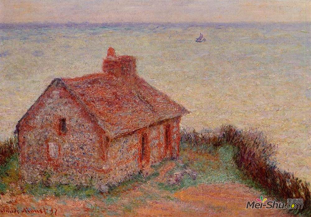克劳德·莫奈(Claude Monet)高清作品《海关大楼，玫瑰效应》