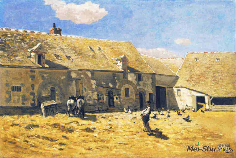 克劳德·莫奈(Claude Monet)高清作品《Farmyard at Chailly》