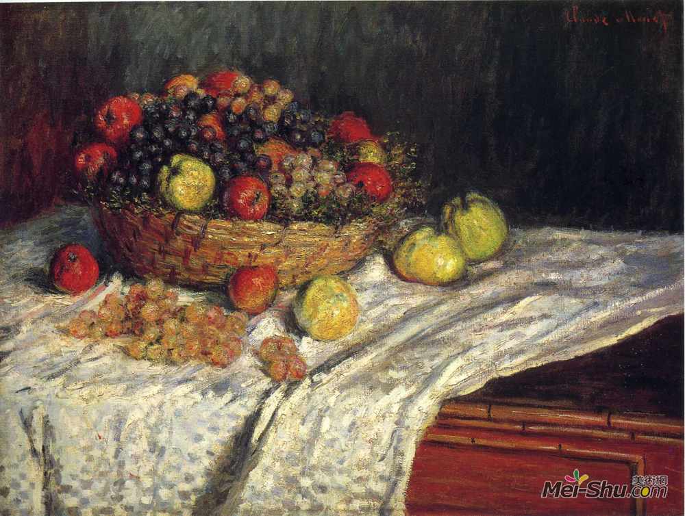 克劳德·莫奈(Claude Monet)高清作品《苹果葡萄果篮》