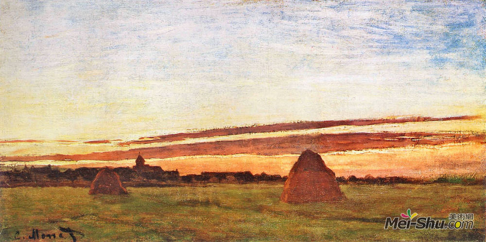 克劳德·莫奈(Claude Monet)高清作品《Haystacks at Chailly》