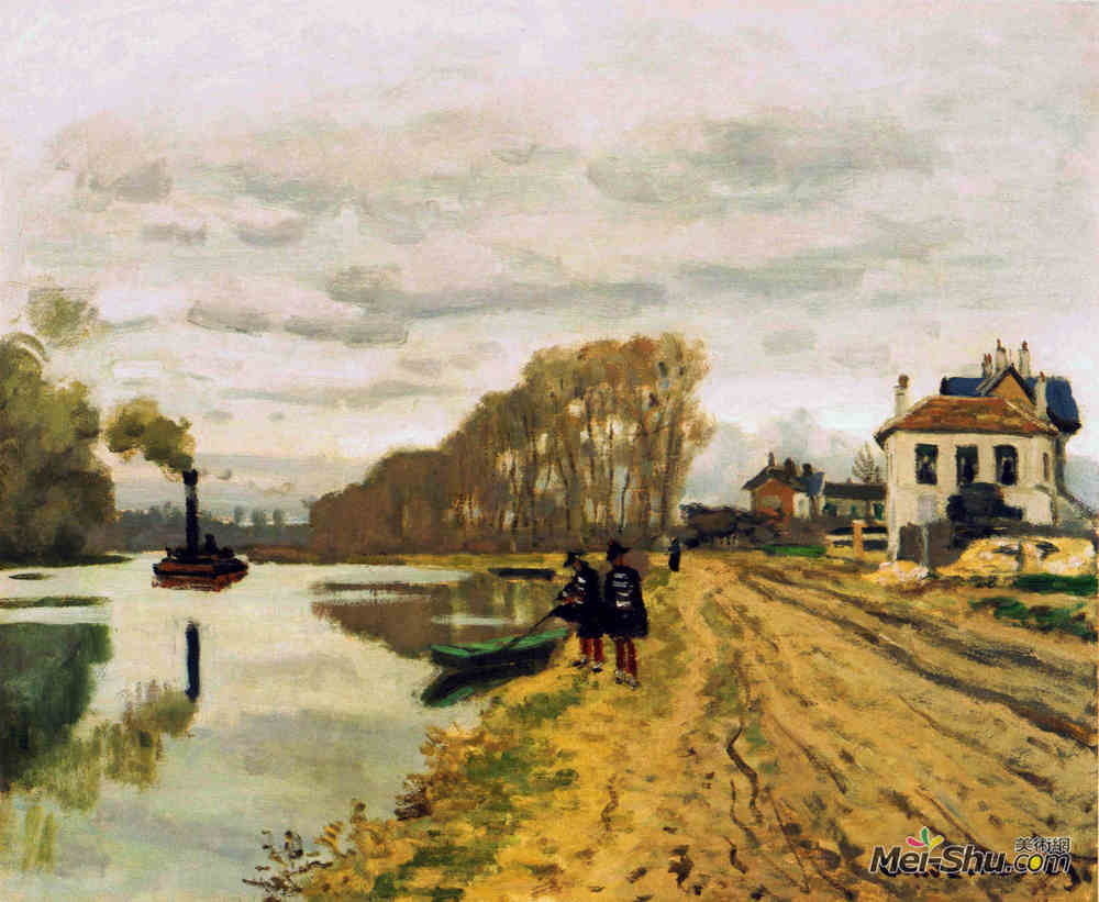 克劳德·莫奈(Claude Monet)高清作品《沿河漂泊的步兵卫兵》