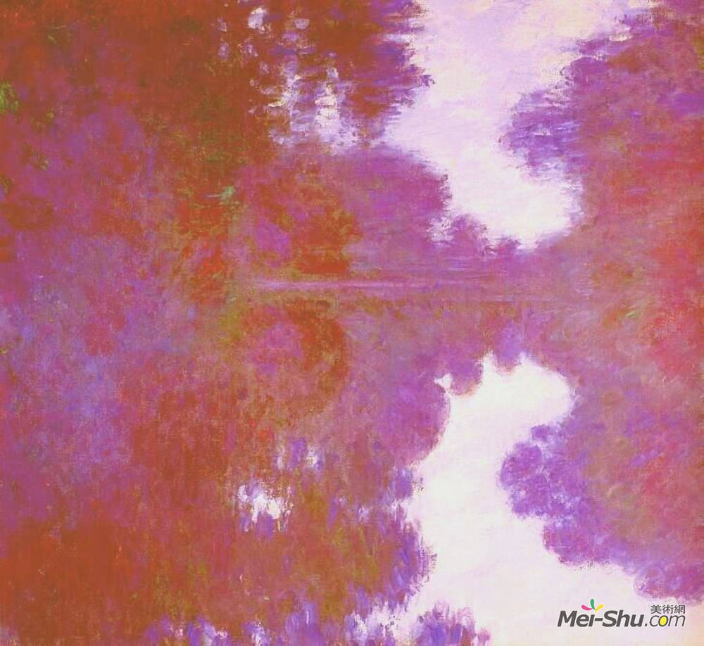 克劳德·莫奈(Claude Monet)高清作品《塞纳河上的薄雾清晨，淡紫色》