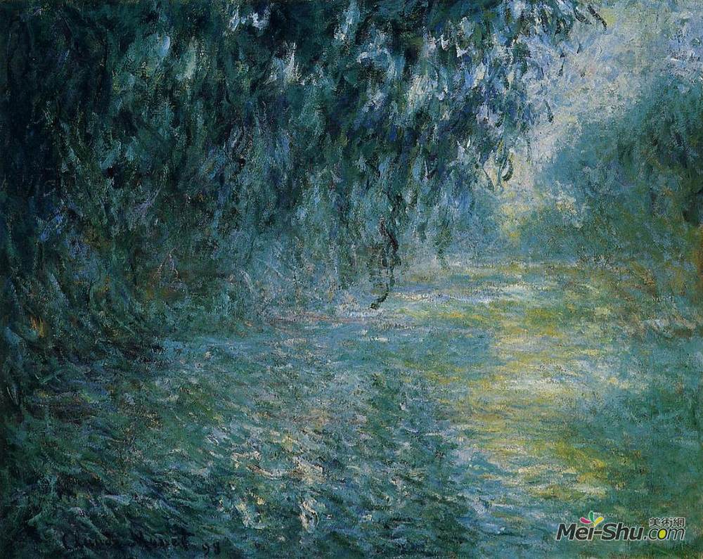 《雨在塞纳河上的早晨》克劳德·莫奈(claude monet)高清作品欣赏