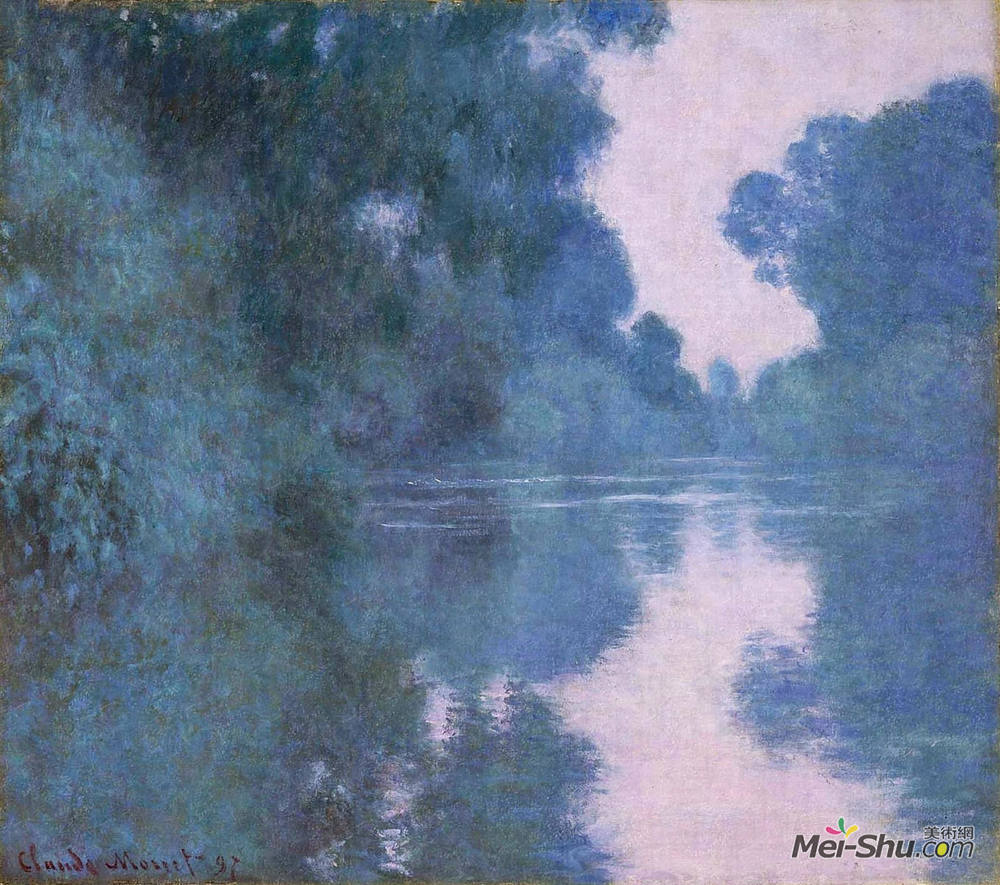 克劳德·莫奈(Claude Monet)高清作品《上午在塞纳河附近的吉维尼02》