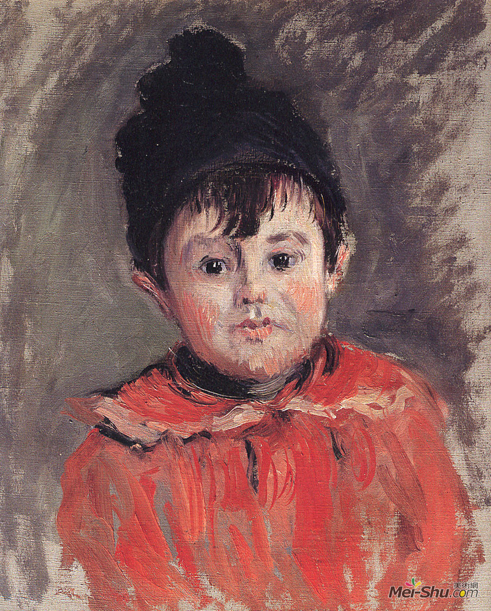 克劳德·莫奈(Claude Monet)高清作品《Portrait of Michael with Hat and Pom Pom》