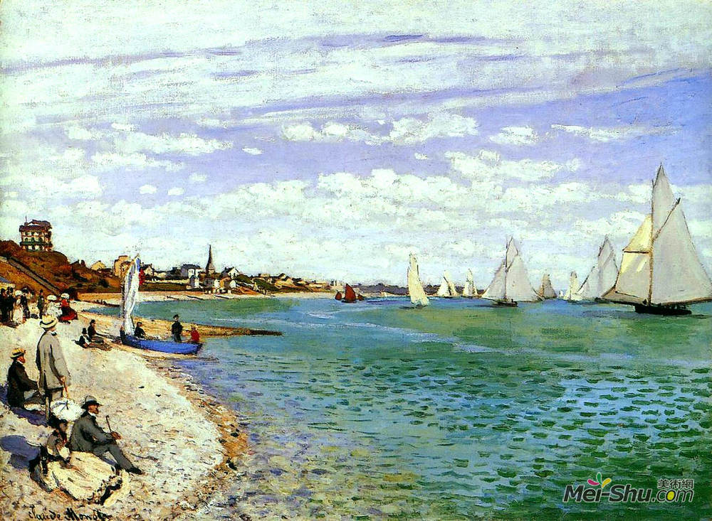 克劳德·莫奈(Claude Monet)高清作品《Regatta at Sainte-Adresse》