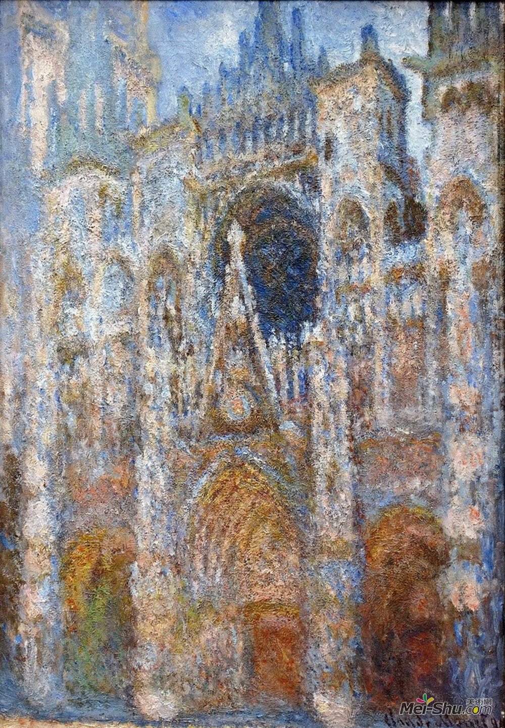 克劳德·莫奈(Claude Monet)高清作品《鲁昂大教堂，蓝色魔法》