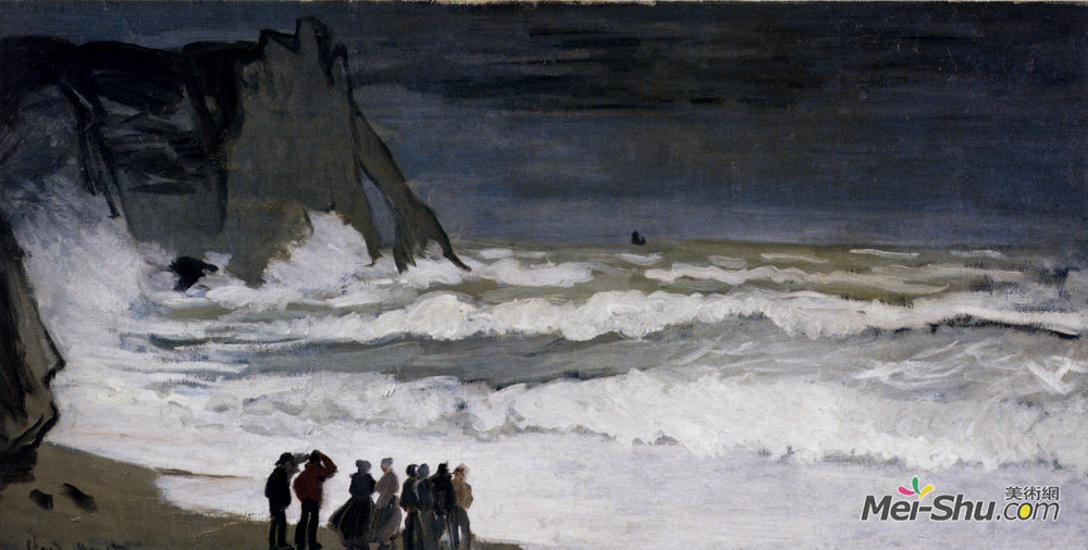 克劳德·莫奈(Claude Monet)高清作品《埃特勒塔汹涌的大海》