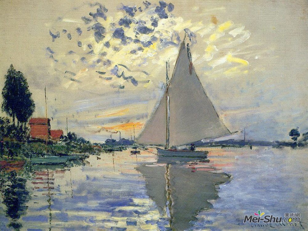 克劳德·莫奈(Claude Monet)高清作品《小艇上的帆船》