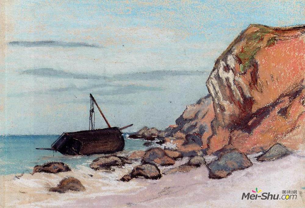 克劳德·莫奈(Claude Monet)高清作品《Saint-Adresse, Beached Sailboat》