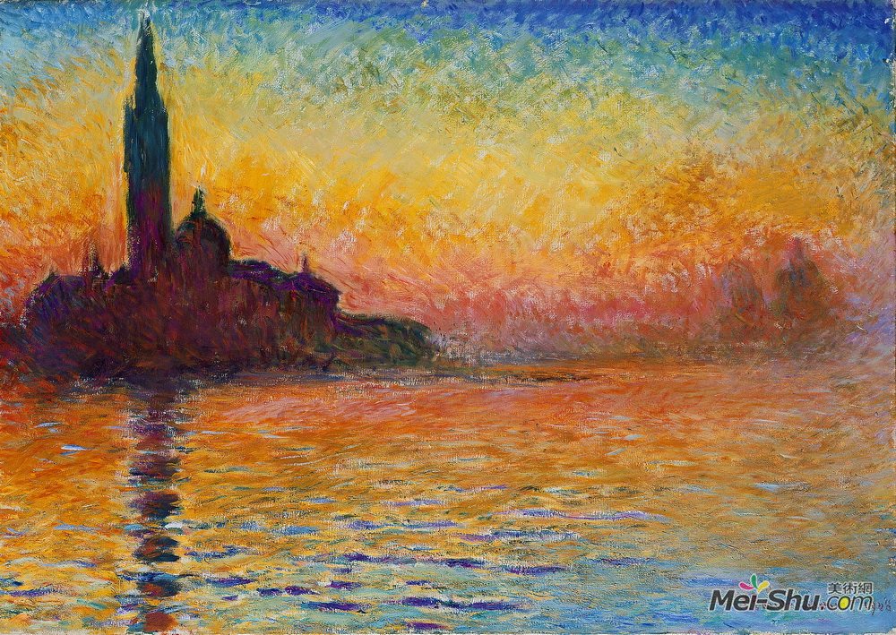 克劳德·莫奈(Claude Monet)高清作品《黄昏圣吉奥吉奥马吉奥尔》