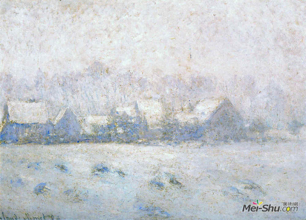 克劳德·莫奈(Claude Monet)高清作品《雪效应，吉维尼》