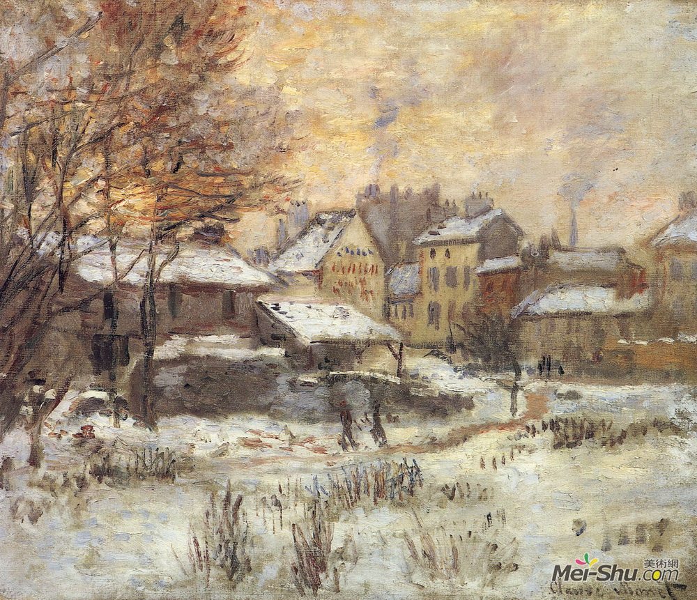 克劳德·莫奈(Claude Monet)高清作品《夕阳雪效应》